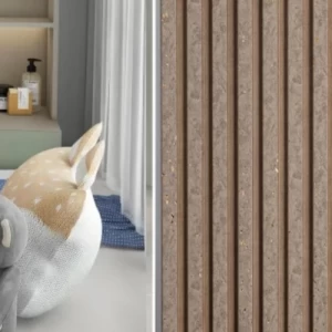 Interior Wood Paneling 20 cm Width 120 mm Thickness, Light Brown | 