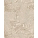 Italian Wallpaper Beige Color Modern Design, Size 10mx1.06m, Model 81705