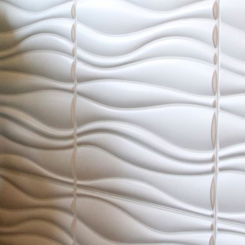 3D Wall Panels 50x50 cm White Color, Model Waves | 