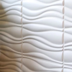 3D Wall Panels 50x50 cm White Color, Model Waves | 