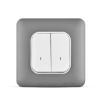 مفتاح مزدوج 20 أمبير ثنائي القطب مع لمبة ليد، لون فضي غامق، 7×7 سم | سبكترا