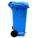 High-Density Polyethylene Plastic Waste Bin with Step, Capacity 120 Liters, Size 54x44.5x90 cm, Blue Color, Model GPVIP