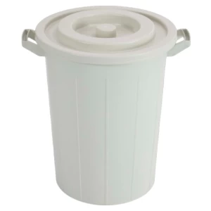صندوق نفايات بولي إيثيلين عالي الكثافة بلاستيكية 45×45×65 سم، 56 لتر، أبيض | مصنع الفريدي للصناعات البلاستيكية