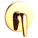 Concealed Shower Mixer Handle, Gold Color, Single Line, Round Shape