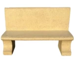 Concrete Chairs Reinforced Granular Matt with Backrest Length 200 cm Width 50 cm Height  70 cm Color Beige