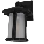 كشاف إضاءة للجدران الخارجية، ارتفاع 40 سم، قطر 20 سم، لون أسود