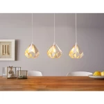 كارلتون إنارة معلقة، لون أبيض وذهبي، طول 1100 مم، عرض 205 مم، ليد E27