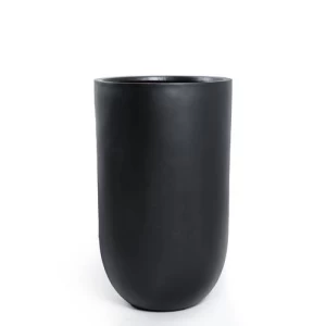 حوض زرع فايبر جلاس اسطواني ارتفاع 75 سم قطر 45 سم لون اسود | فيردي