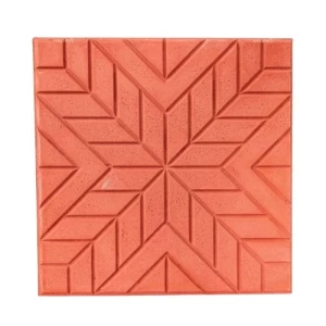 Engraved Concrete Decorative Tiles 40x40 cm, Thickness 5 cm, Light Red | Al Sarif Building Materials