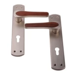 Door Handle Wood Silver Color