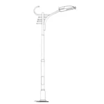 Street lighting pole Length 3.5 m, base 600 mm, thickness 3 mm