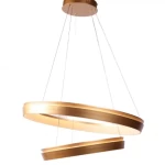 Modern Metal Pendant, Adjustable Height 50-120 cm, Diameter 63+43 cm, Golden Color