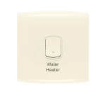 Electrical light switch 2 gang double pole with led 20 Amp ALF Alfanar Size 7×7 cm Color Beige 