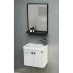 مغسلة حمام خشب صغيرة مع مرايا برف مقاس 50×30 سم