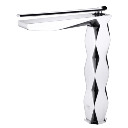 High Ribbed Washbasin Tap Chrome Color | Albayt Alaniq Sanitary Tools