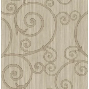 American Classic Wallpaper 10m x 0.53m Light Brown, Model BC61506 | Balbaid Decor Company