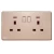 13A Twin Gang Switched Socket with Neon Indicator, Rose Gold, 86x146mm, 250V, Siemens (Delta Arina)