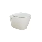 Wall-Hung Ceramic Toilet, UF Cover, Round, White, Size 18 cm 