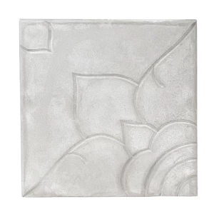 Concrete Tile Decorative Rose Design 40×40×4 cm, Cement Color | Al Sarif Building Materials