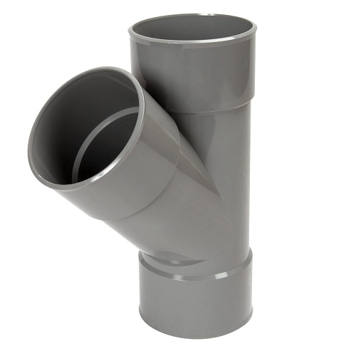 UPVC Plastic 45° Wye Tee Size 1 1/2 inch Gray Color | Al mona for innovative pipe solutions