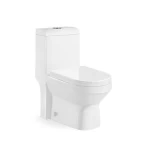 كرسي حمام تثبيت أرضي سيراميك، مقاس 18 سم، أبيض، غطاء PP