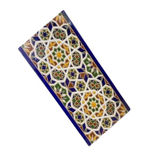 Indoor Ceramic Tile Andalusian Design Cobalto Tera Relief 28x14 cm 8.5 mm | 