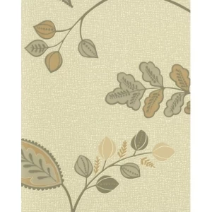 Leaf-patterned Wall Covering 10m x 0.53m Beige, Model 20588 | Balbaid Decor Company