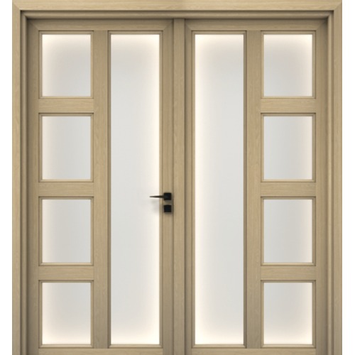 Premium Double Wooden Door Classic Design, Size 220 × 235 cm, Beige | GPR07