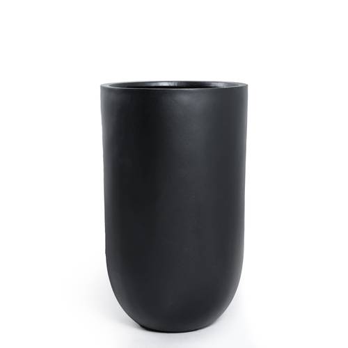 Fiberglass Flower Vase 58 cm Length, 35 cm Width, Black | Verde