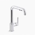 كوهلر خلاط مغسلة قاعدي مع بخاخ سحب للخارج، مجموعة بيوريست، كروم