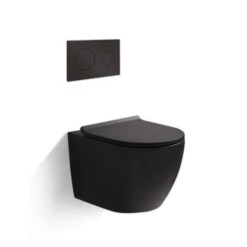 Black Wall Hung Toilet 18 cm Round Shape | Al Muhaidib Sanitary and Ceramic