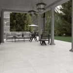 Outdoor ceramic floor tiles, dimensions 60 x 60 x 1.5 cm, light gray color |  Saudi Ceramics