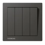 مفتاح رباعي 10 امبير، لون رمادي داكن، 86×86 مم، 250 فولت | سيمنز (دلتا ريلفا) 