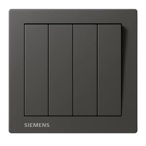مفتاح رباعي 10 امبير 86×86 مم، لون رمادي داكن، 250 فولت | Siemens (Delta Relfa)