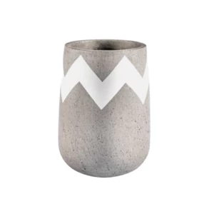 Concrete Plant Pot Height 51 cm Width 37 cm Gray with White | Verde