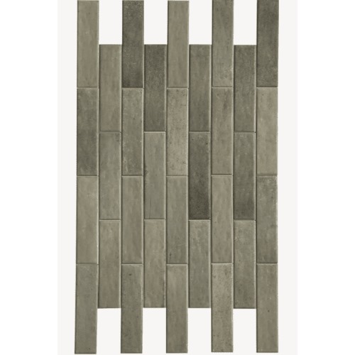 Ceramic Wall Tiles 6.5x26 cm, Grey Glossy, Portfino Model | Abyat Company