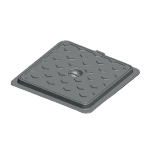 Manhole Cover Cast Iron 300×300 mm Square, 1.5 Tons Load Gray | Saudi Cast Company