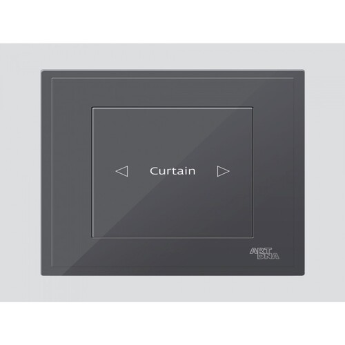 Single Curtain Switch D3 Piano 7x7 cm Black Color | Art DNA