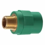 PPR Adapters with Male Thread Modern Technology  Size  75 mm × 2 1/2 Inch Diameter 100 mm Color  Green