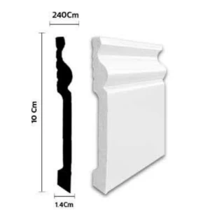 Classic Skirting 240 cm Length × 10 cm Height, White Color | YT-93289826