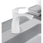 Washbasin Faucet, White Color, Short
