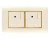 فيش كهرباء مزدوج بمفتاحين ثنائى القطب 13 امبير الفنار  موديل أمنية مقاس  7x14 لون بيج بحلقة ذهبى