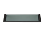 Glass Shelf,  Size 55x12.5x2.1 cm, Glossy Titanium