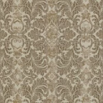 Italian Wallpaper Dark Beige Color Classic Design, Size 10mx0.70m, Model RC18042