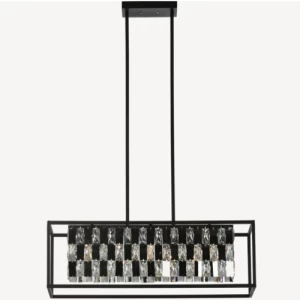 Shah Jahan Ceiling Light 84x25x104 cm Black | Clear Color | Abyat Company