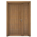 باب ونصف فاخر للمداخل، لون بنى فاتح مقاس 160×235 سم، موديل MO1