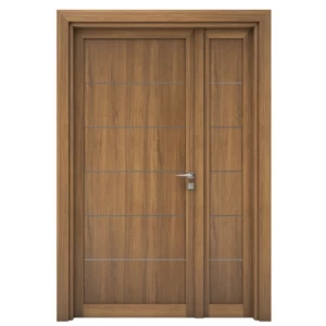 Luxurious One-and-a-Half Wooden Door 160×235 cm, Light Brown | 