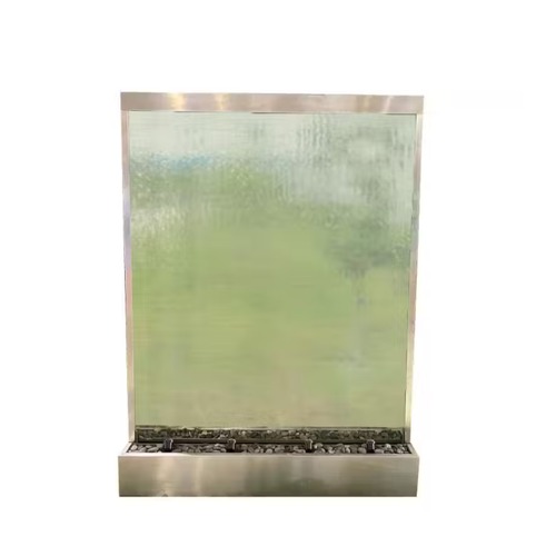 Glass Steel Decorative Waterfall 200 × 180 cm, Silver | Zahrat Al Rayyan Establishment