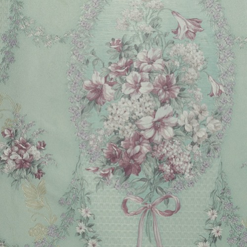 Floral Wallpaper Vinyl Wrap 15.6m x 106cm Light Green Red Grey | Luxury line