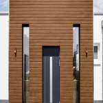 تكسيات جدارية خارجية WPC، مقاس 390×90 سم، لون بني